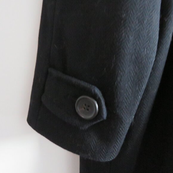 HUGO BOSS 100% Wool Pea Coat Chore Overcoat Jacket in Black - Size 50 / Large - Picture 8 of 12